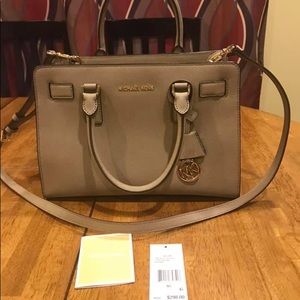 Michael Kors Dillon Leather Satchel -Dune Color